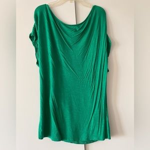 H&M Green Shirred Short Sleeve Top